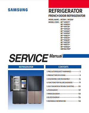 samsung FRENCH DOOR REFRIGERATOR service manual